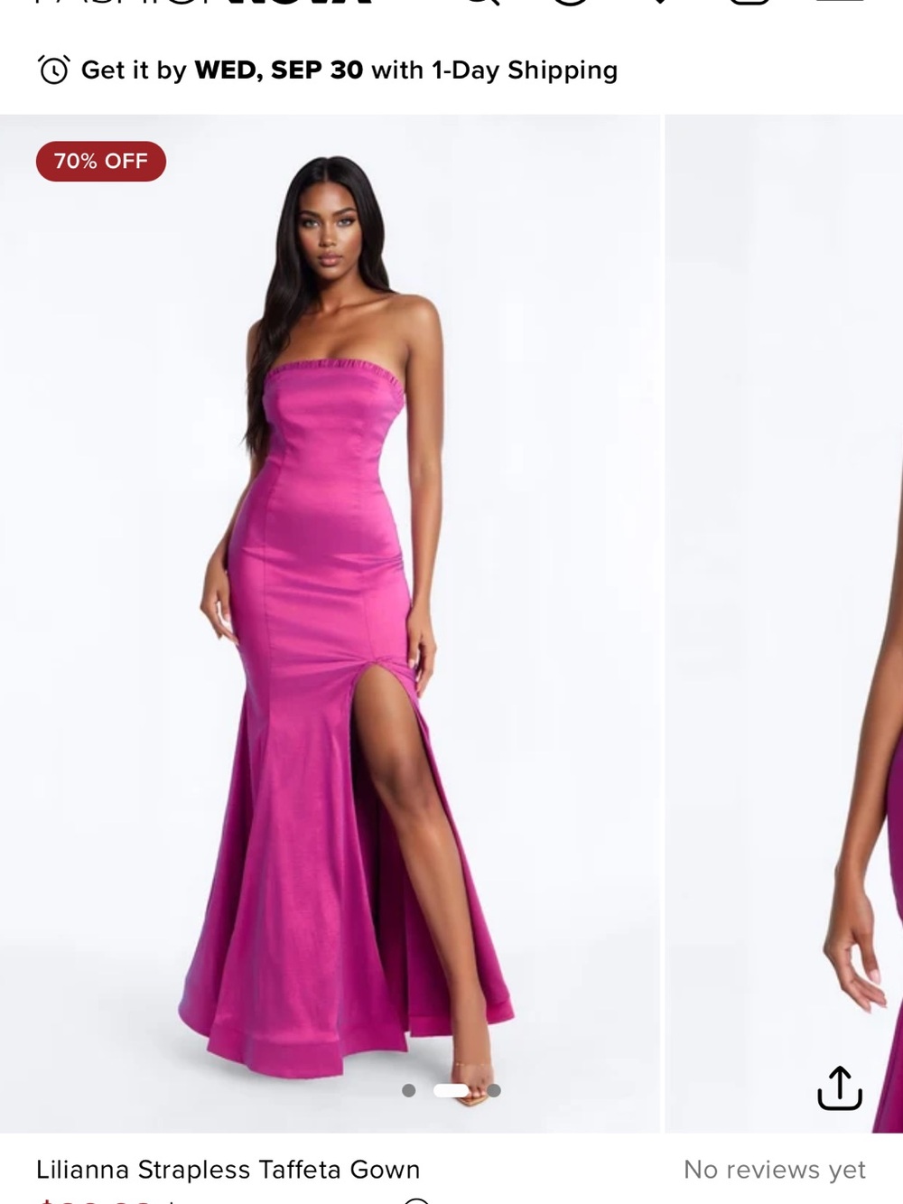 Liliana Strapless Taffeta Gown - Fuchsia Pink